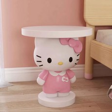 RENMINGFF 70cm 스탠딩 헬로키티 피규어 거실 협탁 사이드테이블 hello kitty 현관 트레이 열쇠 악세사리 보관함 쇼파 침대 옆 탁자 인테리어 장식품 집들이 선물, 45cm 사이드테이블