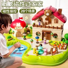 佳都 磁力過家家玩具 兒童益智玩具屋 驚喜城市拼裝女孩樂園小房子 ABS材質, 1個