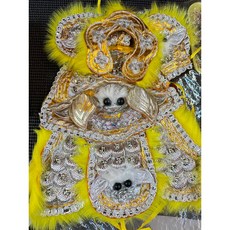 金龍佛具 手工三角麟 橘色戰甲 太子衣服 元帥衣, 1個, 改版樣式無毛邊9寸長1尺3神明穿-2