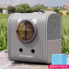 冬季保暖加絨貓包雙肩包外出便攜貓咪冬天狗包大容量輕便款寵物包, 1個, 【小號】灰色太空艙雙肩包+10片隔髒尿片