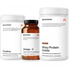Momentous Creatine Monohydrate Powder Essential Grass-Fed Whey Chocolate Protein Powder & Omega-, 1개