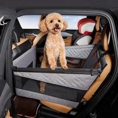 차량용 강아지카시트 뒷좌석 넓고 편안한 방수 애견카시트, 1개, 그레이
