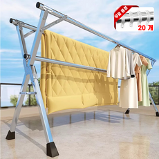 예니브 특대형 접이식 빨래 건조대 원터치 스텐 튼튼한 이불건조대+20개 걸이, B타입 은색