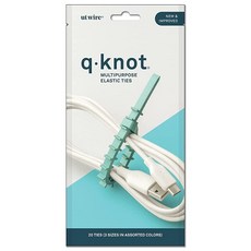 New Q Knot 재사용 가능한 실리콘 탄성 케이블 타이 모음 20개 세트