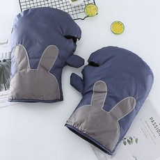 토끼 방한 토시 핸들 워머 배달 대행 바이크 스쿠터 오토바이 장갑 손 비닐 방수 귀여운, 프리사이즈, 토끼 네이비