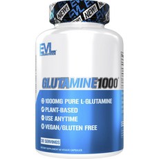 EVLUTIONNUTRITION Glutamine 1000植物膠囊, 60顆, 1罐