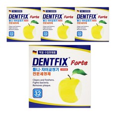 덴트픽스 틀니 치아교정기 전문세정제, 32개입, 4개