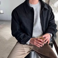 스타일닥터 남성 스웨이드 숏 자켓 루즈핏 캐주얼 점퍼