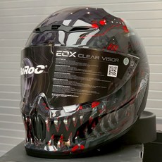 『Riderment』實體店售後保證 RUROC EOX BUZZSAW 碳纖維 魯洛克 黑紅 滷肉帽 磁吸設計 公司授權, 1個, L