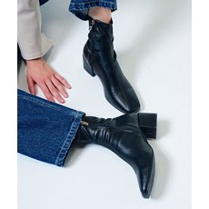 솔트앤초콜릿 스퀘어 토 커브 라인 스판 앵클부츠 412346027 5cms 357880