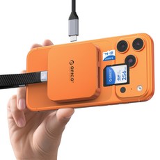오리코 C타입 3 in 1 5Gbps SD/TF3.0 카드 슬롯 PD100W 카드 리더기 Air5, 오렌지색, 1개