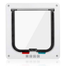 현관문 애견 소형 출입문 반려동물 모기장 펫도어 방묘문 캣도어 강아지 애완견 고양이, 아이보리-슬림핏, L-대형