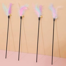 逗貓棒 毛球流蘇仙女逗貓棒 串珠手工逗貓棒 玩耍互動貓玩具 逗貓玩具 逗貓 寵物用品 寵物玩具 逗貓桿, 1個, 35公分顏色隨機