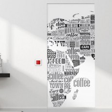 아트박스/꾸밈 pb469-커피지도_현관문시트지, 본품