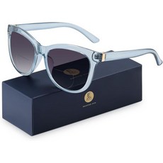 여성용 이지 리딩 바이포컬 선글라스 ， 패션 선 리더 UV400 보호배율 2.50 블루, 1-blue (Sun Readers), 2.5 x, 1개