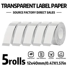 롤 투명 라벨 용지 방수 내유성 적합 창고 사무실 학교, 1개, 1. 5 rolls transparent