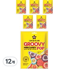 HANWOOL FOOD Groovy Pop迷你手工水果糖, 12袋, 50g