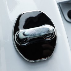 그라피카 쏘렌토 MQ4 페이스리프트 호환 TPU 도어스트라이커 커버 도어락 몰딩, 화이트 / 골드라인