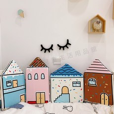 兒童床軟包 小房子床圍 防撞頭 防護床邊軟包 進口寶寶絨 親膚舒適 兒童安全保護 北歐可愛小房子軟包 四季裝飾, 冰激凌房子,其它