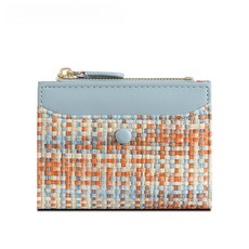 2025 여성 위빙 반지갑 지퍼형 2단 카드지갑 다수납