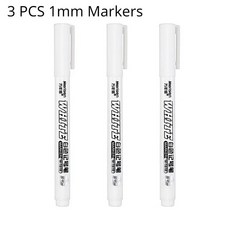 1/3/5 Pcs 흰색 마커 펜 알코올 페인트 유성 방수 타이어 그림 낙서 영구 젤 아트 용품, 02 3 PCS 1mm Markers