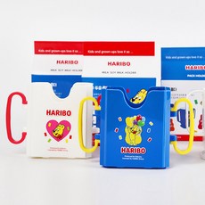 하리보 우유케이스 200ml 팩음료 빨대컵 대용 두유 베지밀 주스 손잡이 팩홀더 유아, 1개, 02_하리보 우유&두유홀더(아이보리)