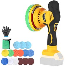 Alrigon Dewalt 20V MAX 배터리와 호환되는 무선 자동차 버퍼 15.2cm(6인치) 왁서 키트 9mm 궤도 블록 및 디테일링을 위한 8가지 속도 제어(공구만, Alrigon Dewalt 20V MAX 배터리와 호환