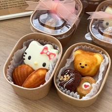 핸즈픽 마들렌 쿠키 떡 포장 용기 미니 크라프트 종이도시락 25세트, 150ml_미니 크라프트 종이 도시락