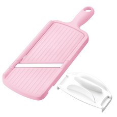 Vintage 。復古家。日本製下村工業 粉紅手柄粗細食物調理切片板 (長27*寬9.7/特價), 1個, 粉紅