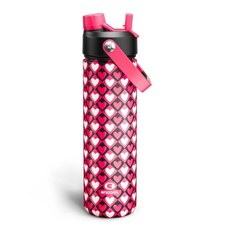 ECLATIS 빨대 포함 아동용 단열 물병 - 이중 가 있는 355ml12온스 스테인리스 스틸 물병 누출 방지 BPA 프리 이중벽 진공청소기로 스포츠 상쾌한 여행 학교, 26온스, Bold Hearts Mono x Red