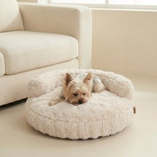 EHEYCIGA 부드러운 토끼털 강아지방석 반려견소파 방수 미끄럼방지, 1개, 베이지색