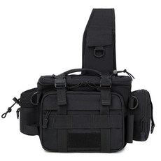 布魯斯優品PARK DANCE新款多功能路亞包腰包戰術斜挎大容量收納背包戶外背包, 黑色