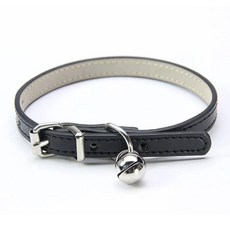 조절 벨이 애완동물 목줄 가죽 강아지 고양이 흰색 빨간색, 1개, 1. black