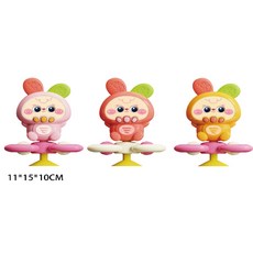 Lucky Baby 嬰兒玩具 多功能旋轉吸盤玩具 節奏玩具, 1個, 小兔(顏色隨機出貨)