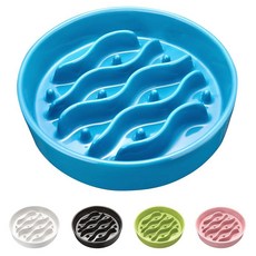 MOPANG 중형 및 대형견을 위한 세라믹 슬로우 피더 강아지 그릇 빠른 먹는 사람을 위한 2.0컵 강아지 슬로우 피더 887.2ml30온스 20.3cm8인치 블랙 15, 블루