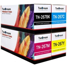 브라더 TN-267 4색세트 호환 토너 HL-L3210CW MFC-L3750CDW DCP-L3551CDW 재생, 1세트, 검정,파랑,빨강,노랑