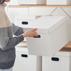 대형 종이상자 수납 뚜껑 보관박스 다용도정리함 E516, 1개