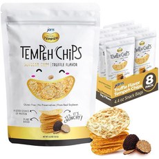 Tempeh 트러플 칩 124.7g(4.5온스) 단백질 3g 및 5g 섬유 식물 기반 감자 칩 대체품 - 설탕 무첨가 블랙 시즈닝이 있는 비건 콩 스낵 (8팩), 8개입
