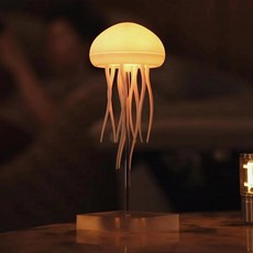 智能聲控漂浮水母燈 小夜燈 LED夜燈 床頭燈 氛圍燈 全彩漸變氣氛燈, 【懸掛款+底座】聲控漂浮水母燈