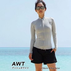 【日本潛水品牌】HeleiWaho Lady 1.5mm半身防寒衣 潛水衣 潛水 自由潛水 SUP 溯溪 滑水, 銀雪白M_1.5mm防寒衣, 銀雪白