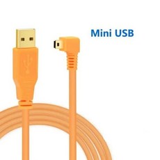 5D2 5D3 6D2 SLR 카메라 컴퓨터 USB 미니 C타입 테더 촬영 케이블 D7000 D80 카메라 온라인 데이터 라인 5M, 3) USB A- Elbow Mini - 5m, 1개