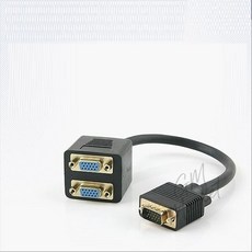 vga 1대 2 모니터 분배기 케이블 젠더 rgb 15핀 y형 확장 커넥터 듀얼모니터 컴퓨터연결선