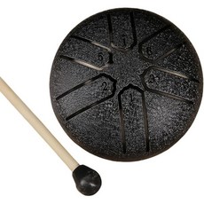 스틸 레인 차임 미니 핸드팬 드럼 3인치 6노트 화이트 텅 야외용 악기 방수 1952702, Black