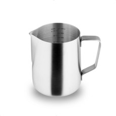 Watchget 우유 거품 피처 350ml/600ml/900ml/1500ml (12온스/20온스/32온스/52온스) - 카푸치노 라떼 아트 저그 커피 거품기 컵 실버 27, 매트 실버