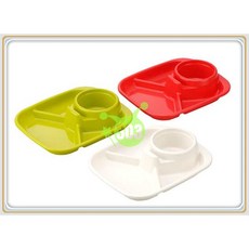 inomata 便利四格長方盤, 綠色, 1個