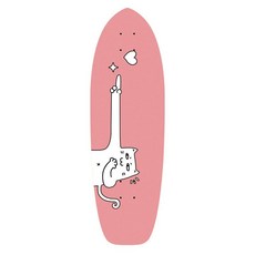서핑보드 30인치 카버보드 서프스케이트 전문가 입문용, 1개, 표준 [오프닝 캣 핑크] 사포 없음