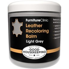 가구 클리닉의 가죽 리컬러링 밤 - 가구 소파 및 카시트용 다크 가죽 - 긁힘 색 바랜 손상된 표면 복원, Light Grey, Balm, 1개