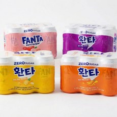 환타 제로 오렌지+파인+포도+피치 350ml 4종 6입 (총 24캔)