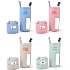 세면용품 수납세트 아이디어 홈용품 캐릭터 맥섬유 휴대용 트래블 가글컵 양칫솔 함유