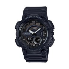 Casio 남성용 스포츠 쿼츠 시계 블랙 28.6 합성수지 소재 스트랩 AEQ110W-1AV 430298, AEQ110W-1BV, Black/Black